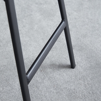Moderner, armloser Thekenhocker mit R&uuml;ckenlehne, Barhocker aus Eisen mit Sitz und Pedal f&uuml;r Caf&eacute;s