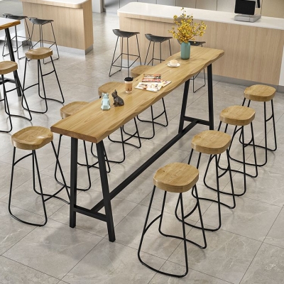 Rechteckiger Tisch aus massivem Holz, Bartisch im modernen Milchteeladen-Stil f&uuml;r zu Hause