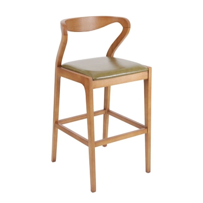 Industrieller Barhocker, quadratischer Sitz, Thekenbarhocker mit Holzbeinen f&uuml;r Zuhause