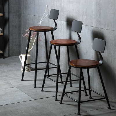 Moderner Thekenhocker ohne Armlehnen, Barhocker aus Eisen mit Sitz und Pedal f&uuml;r Caf&eacute;