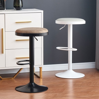 Barhocker aus Kunstleder, h&ouml;henverstellbare Barhocker mit Fu&szlig;st&uuml;tze