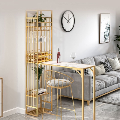 Glam Klappbares Bartisch-Set, 1/2-teiliger Bartisch und Barhocker mit Metallgestell