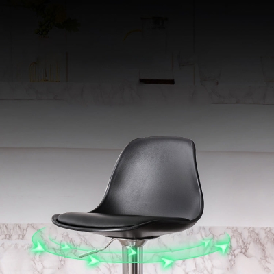 Zeitgen&ouml;ssischer Metall-Barhocker, Kunstleder-Fu&szlig;st&uuml;tze, verstellbarer Thekenhocker