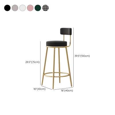 Glam Barhocker ohne R&uuml;ckenlehne, Barhocker aus Eisen mit Pedal und Kissen f&uuml;r die Bar