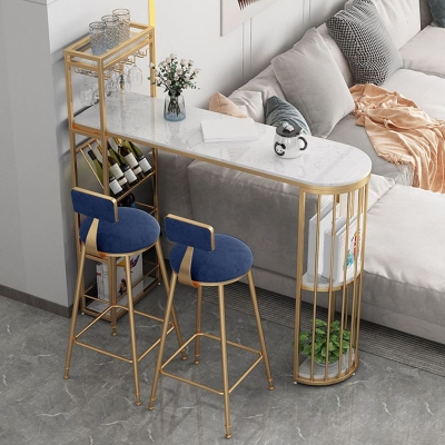 Rechteckiger Bartisch im Glam-Stil, 1/2/3-teiliges Bartisch-Set f&uuml;r Zuhause