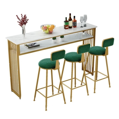 Tavolo da pranzo da bar Glam per interni Tavolo sgabello da bar rettangolare in marmo