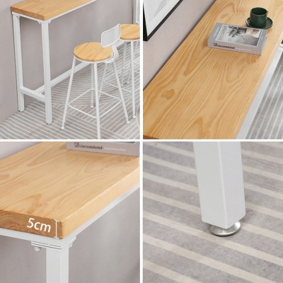 Industrielles rechteckiges Massivholz-Bartisch-Set, 1/5/9-teilig, Thekentisch mit hohen Hockern
