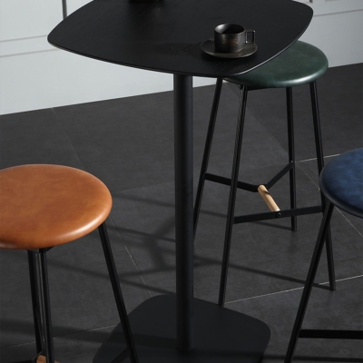 Industrieller quadratischer Bartisch, 40,5 Zoll hoch, Bistrotisch aus Kunstholz mit Sockel