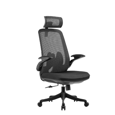 Sedia da scrivania moderna Sedia ergonomica in rete con schienale alto in nero