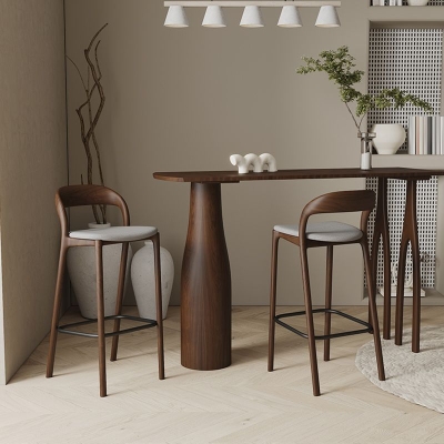 1/3-teiliges modernes rechteckiges Kneipentisch-Set aus Kiefernholz, Thekentisch mit hohen Hockern