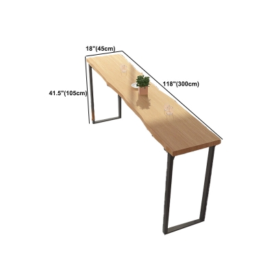 Bartisch aus nat&uuml;rlichem Massivholz, industrieller Spezial-Bartisch in Barh&ouml;he mit Kufengestell