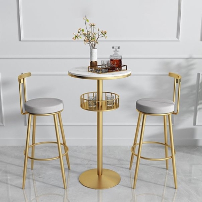 Glam Stone Bartisch-Set, 1/3-teilig, runder Thekentisch f&uuml;r den Innenbereich