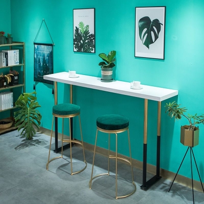 Rechteckiger Bartisch im Glam-Stil, Massivholz-Bar-Esstisch f&uuml;r Zuhause