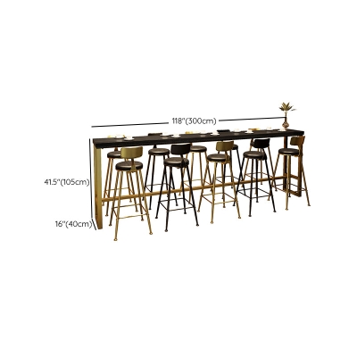 Rechteckiger Bartisch im Glam-Stil aus Kiefernholz, Bar-Esstisch f&uuml;r das Wohnzimmer