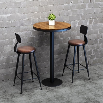Industrielles Bartisch-Set aus Holz, 1/2/7-teilig, rechteckiges Theken-Set f&uuml;r den Heimgebrauch
