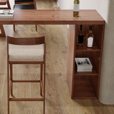 Industrielles 1/2-teiliges Bartisch-Set aus Kiefernholz, Tresentisch mit hohen Hockern