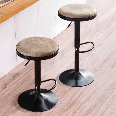 Barhocker aus Kunstleder, h&ouml;henverstellbare Barhocker mit Fu&szlig;st&uuml;tze