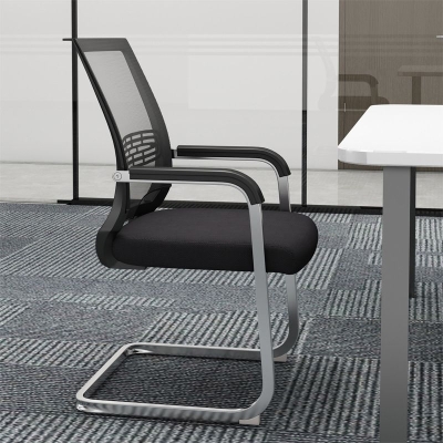 Poltrona da scrivania contemporanea imbottita AirGrid traspirante nera da 21 pollici