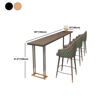 Rechteckiger Bistrotisch mit massiver Holzplatte, Glamour-Pub-Tisch mit Metallsockel