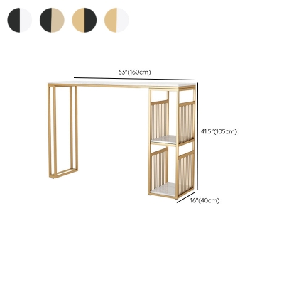 Barhoher Tisch im modernen Stil mit Metallgestell und 2 Regalen