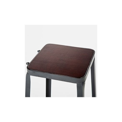 Sgabello da bancone industriale marrone Sgabello quadrato in pelle con struttura in metallo nero
