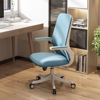 Sedia da scrivania con bracciolo ribaltabile Sedia da scrivania in microfibra con schienale alto girevole ergonomica