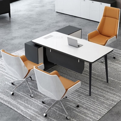 Ergonomischer Schreibtischstuhl aus Kunstleder, Drehstuhl ohne Armlehnen f&uuml;r Zuhause und B&uuml;ro