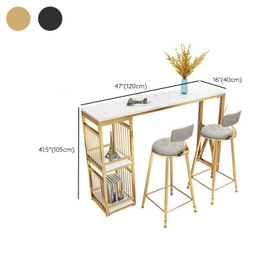 Glam Faux-Rechteck-Barthekentisch Marmor-Barthekentisch mit Metallbeinen f&uuml;r Zuhause