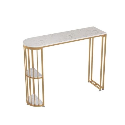 Glamour&ouml;ses Tisch- und Hocker-Set in Wei&szlig; und Gold, 1/2/3-teiliges Set mit Stauraum und Thekenh&ouml;he