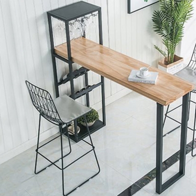 Bar-H&ouml;hen-Pub-Tisch Glamour-rechteckiger Massivholz-Bartisch mit Stauraum