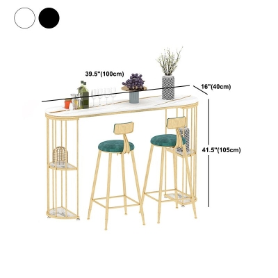 Ovaler Bistro-Bartisch aus Stein im Glam-Stil mit Stauraum