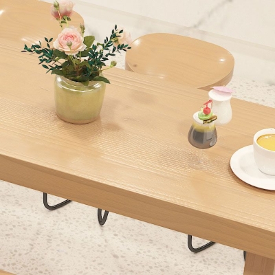 Rechteckiger Bartisch im zeitgen&ouml;ssischen Stil, Massivholz-Bistro-Barschreibtisch mit Bockgestell
