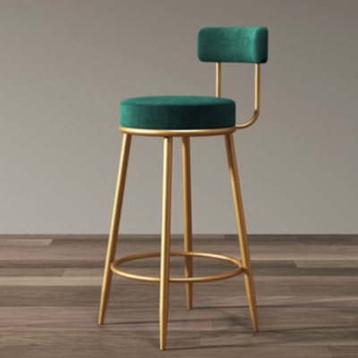 Barhocker im Glam-Stil, gepolsterte Barhocker f&uuml;r das Esszimmer mit goldenem Rahmen