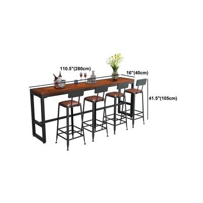 Brauner Bartisch aus massivem Holz, rechteckiger Esstisch f&uuml;r die K&uuml;che und das Wohnzimmer