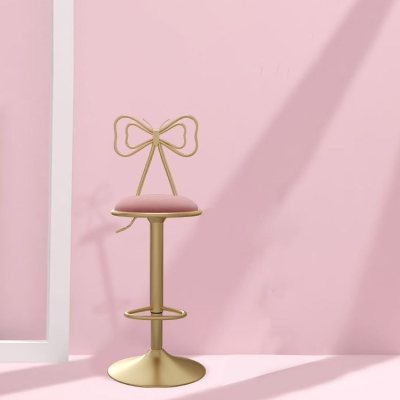 Glam Esszimmerhocker mit niedriger R&uuml;ckenlehne, h&ouml;henverstellbare Barhocker mit Fu&szlig;st&uuml;tze