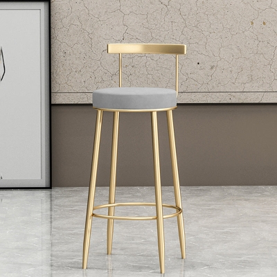 Glam Barhocker ohne Armlehnen, Barhocker aus Eisen mit Pedal und Kissen f&uuml;r Caf&eacute;