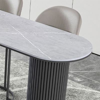Moderner Bartisch aus Stein mit Doppels&auml;ule f&uuml;r den Innenbereich