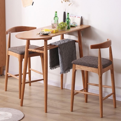 Industrielle Theken- und Barhocker aus Stoff, Innenhocker aus Eschenholz