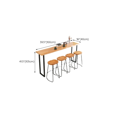 Rechteckiger Bartisch aus Massivholz mit Kufengestell, Esstisch f&uuml;r K&uuml;che und Wohnzimmer