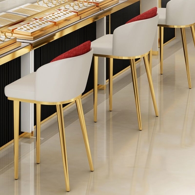 Leinen-Thekenst&uuml;hle mit Metallrahmen. Glamour&ouml;se Thekenhocker f&uuml;r den Innenbereich