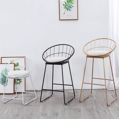 Glam Bucket Barhocker, gepolsterte Fu&szlig;st&uuml;tze, niedrige R&uuml;ckenlehne, Ladentheke und Barhocker