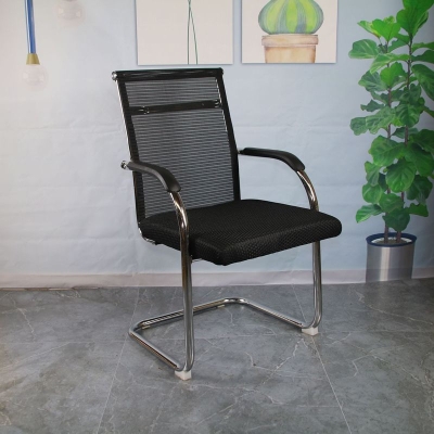 Moderner Schreibtischstuhl aus Metall in Schwarz und Beige mit mittlerer R&uuml;ckenlehne und B&uuml;rostuhl