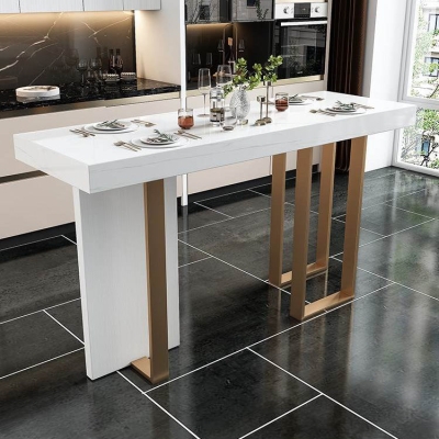 Set tavolo da bar Glam 1/5 pezzi Tavolo da bancone rettangolare in pietra con sgabelli alti per balcone