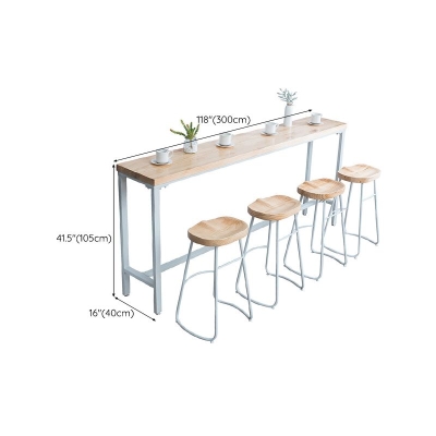 Tavolo da bar moderno da altezza Tavolo da bar da bistrot con piano in legno massello con base a cavalletto