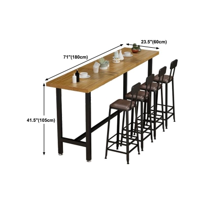Rechteckiger Bartisch im modernen Stil, Massivholz-Bistro-Barschreibtisch mit Bockgestell