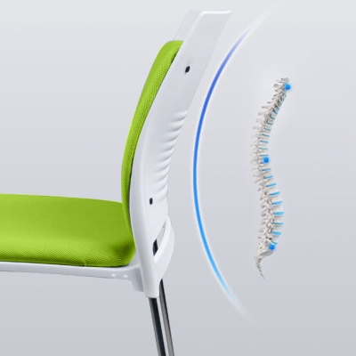 Poltrona direzionale ergonomica contemporanea con schienale medio e senza ruote