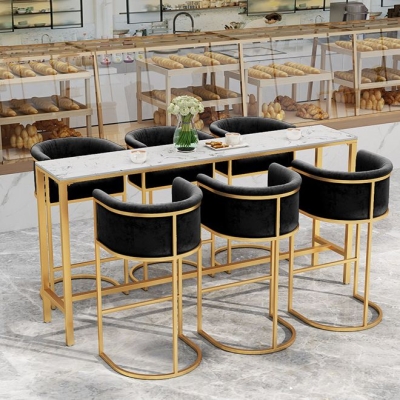 Barthekentisch aus Stein im nordischen Glam-Stil, rechteckiger Barthekentisch f&uuml;r die K&uuml;che