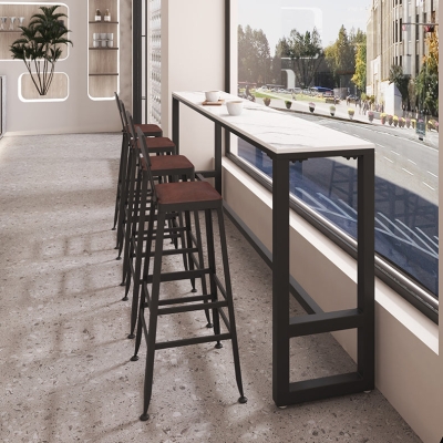 Industrieller rechteckiger Bar-Weintisch, wei&szlig;er Steinbock-Cocktail-Bartisch f&uuml;r Gesch&auml;ft