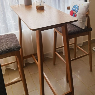 Holz-Barthekentisch im zeitgen&ouml;ssischen Stil, rechteckiger Barthekentisch f&uuml;r die K&uuml;che