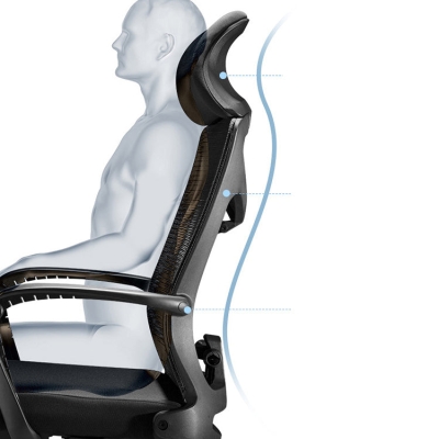 Drehbarer B&uuml;rostuhl mit hoher R&uuml;ckenlehne, moderner, ergonomischer B&uuml;rostuhl mit Fu&szlig;st&uuml;tze